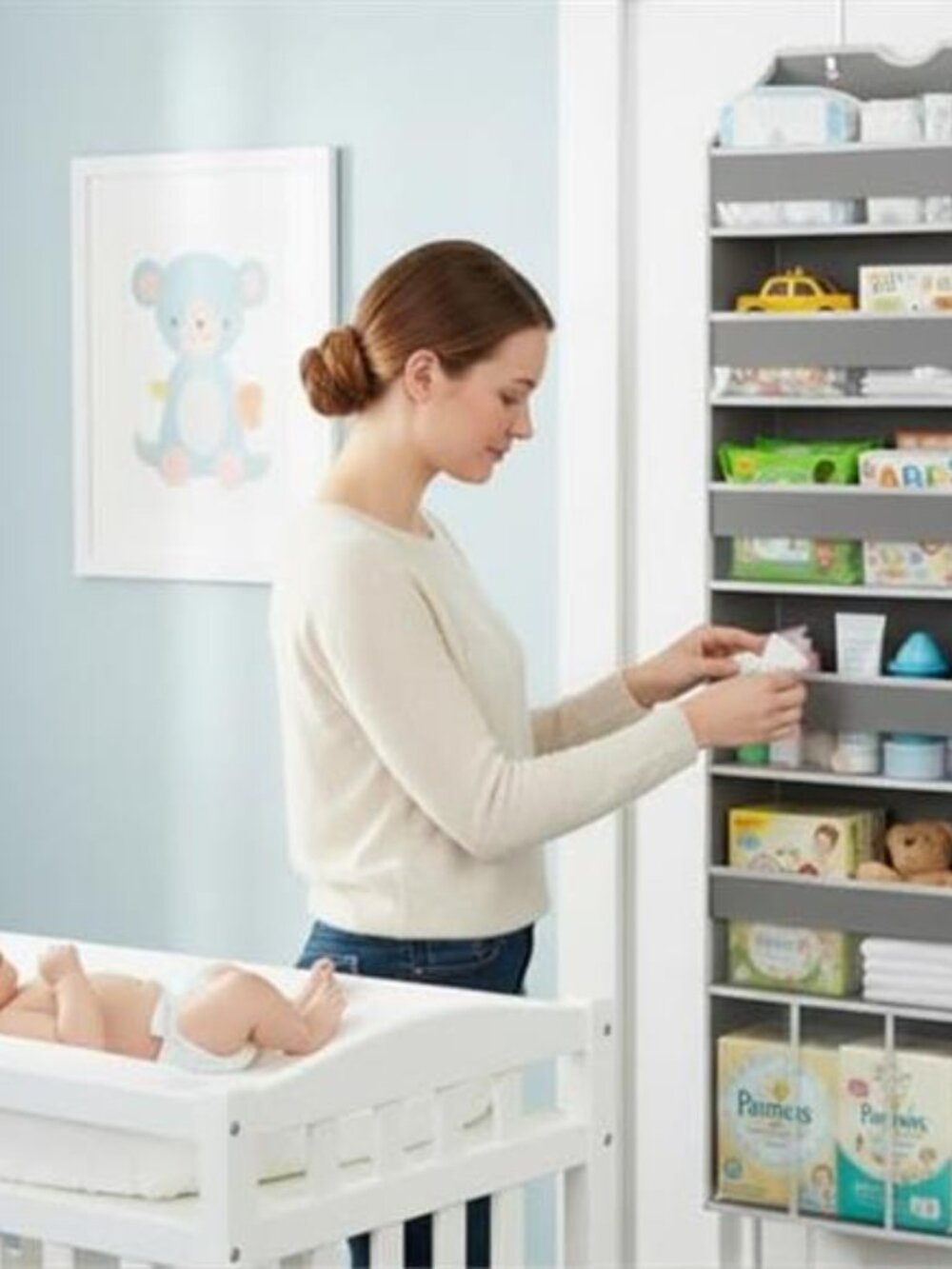 Over Door Hanging Organizer 6 Shelf Storage Rack With Pockets Space Saving